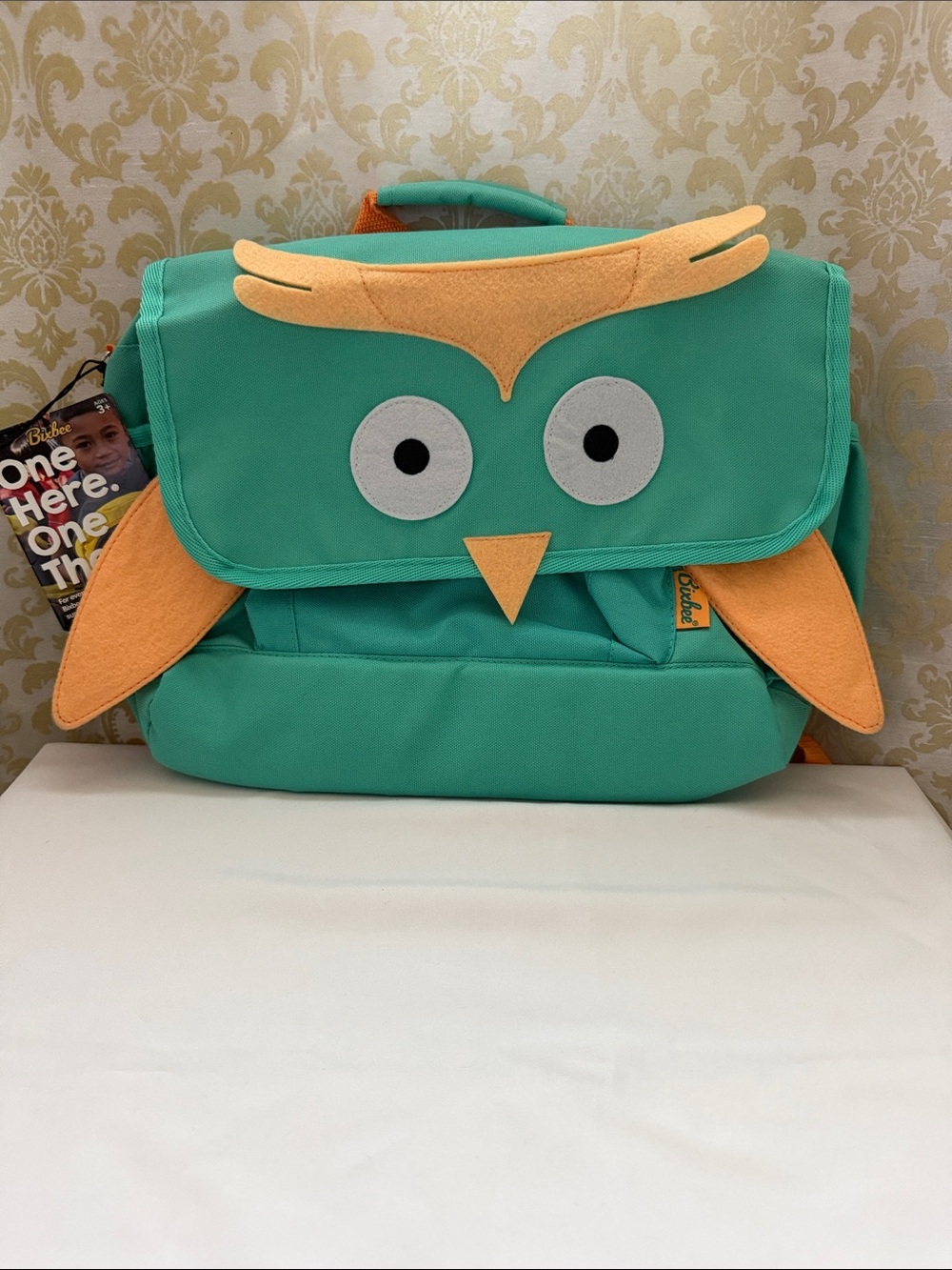 Bixbee Teal and Orange Owl Kids Backpack
